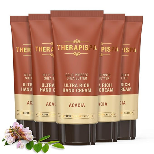 Ultra Rich Hand Cream – Intensive Hydration & Repair for Dry, Chapped Hands | Enriched with Shea Butter, Ceramides, Niacinamide (B3) & Panthenol (B5) (Acacia, 2.0 oz, Pack of 5)