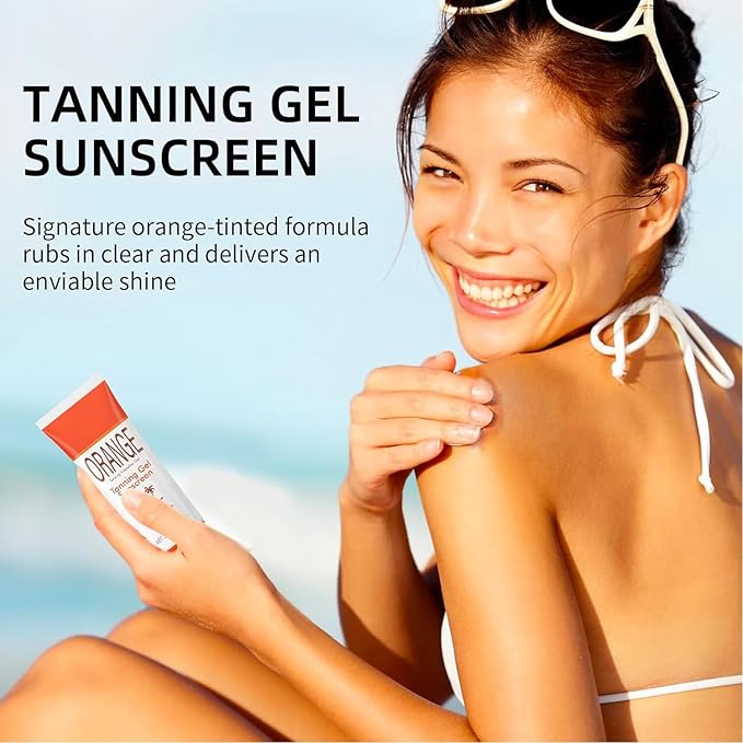 Sun Tanning Gel with SPF 30 Sunscreen, 2PCS Hydrating & Moisturizing Formula Sunscreen, Travel Size Fast-Absorbing Tan Accelerator Sunscreens, Gentle Sun Protection for All Skin Types