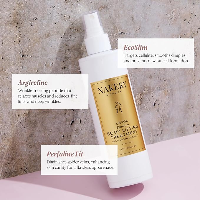 Nakery Lift-Tox SkinFirm Spray, Skin Tightening Cream for Body, Firming Body Lotion Instantly Lifts Saggy Areas & Smooths Cellulite, Crepey Skin Repair, Clinically Proven Body Lifting Treatment
