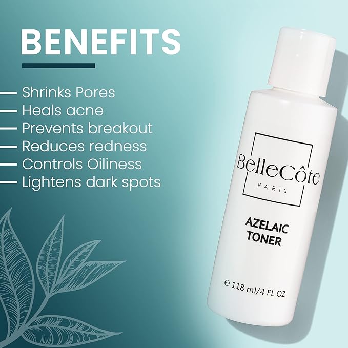 Azelaic Acid Acne Treatment Toner -10% Azelaic + 2% Salicylic Acid Serum for Face - Rosacea & Blackhead Care Best Acne Treatment for Women - Oil Control for Clear Skin - 4oz