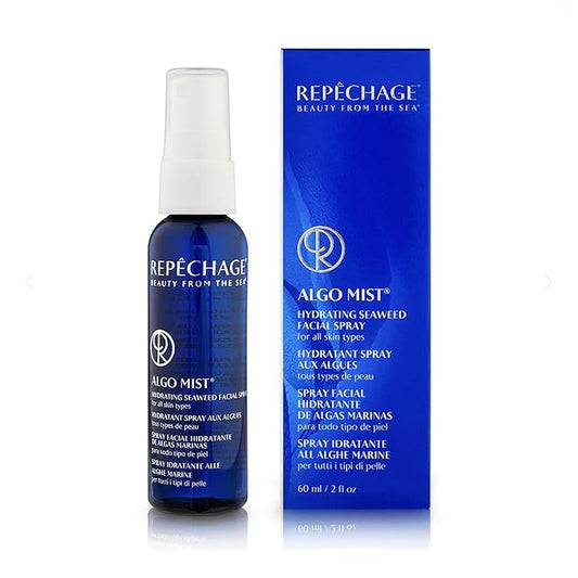Repechage Algo Mist Hydrating Seaweed Facial Spray for All Skin Types - Hydrating Face Mist Travel Size, Aloe and Vitamin C Infused Keeps Skin Glowing, Hydrated, Refreshed and Nourished, 2 fl oz.