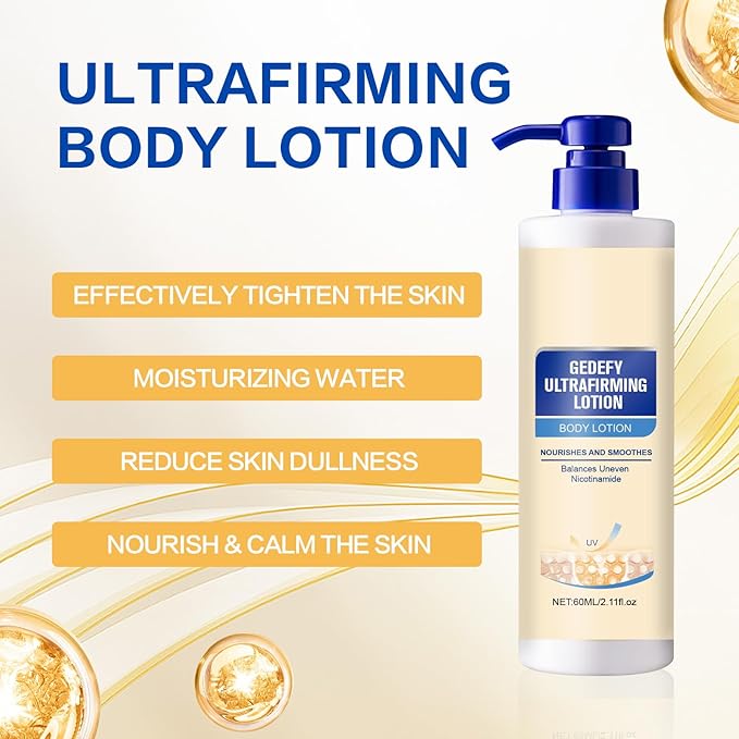 Lucksun Firming Body Lotion 60ml - Niacinamide, Hyaluronic Acid & Collagen for Elasticity, Deep Hydration with Shea Butter & Centella Asiatica Extract