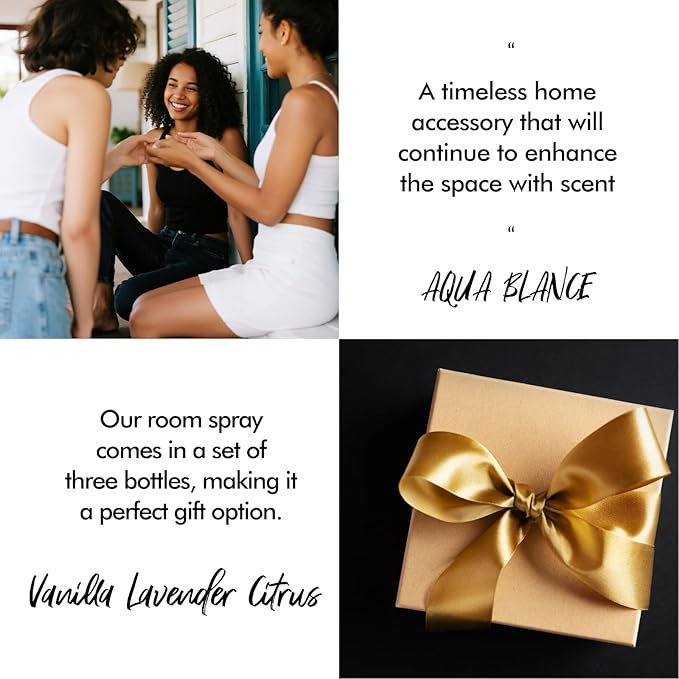 Fragrant Room Spray, Tropical, Ocean, Coconut, 3 x 3.4 fl oz, Air Fresheners Odor Eliminator for Home, Bathroom, Concentrated Room Spray