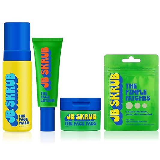 The Face Kit – Pimple Patches, Pads, Wash & Lotion – Complete Skincare Set for Kids, Tweens & Teens