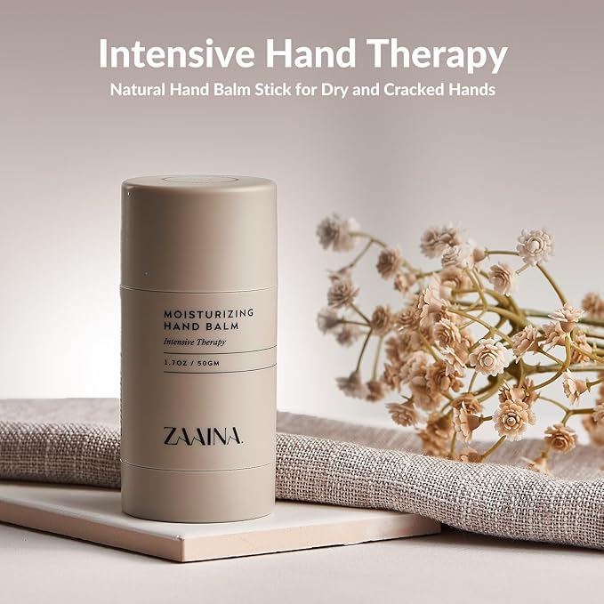 ZAAINA Intensive Hand Balm Stick - Miracle Hand Cream for Dry and Cracked Skin, Natural Soothing Moisturizing Balm for Dry Hands, Fast Relief for Men & Women from Extreme Dryness, Handmade in USA