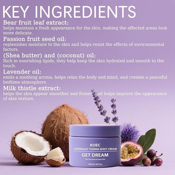 Overnight Toning Whip,Gentle Body Firming for Legs and Body,Caffeine-Infused Cellulite Reducer,Smooth Skin Overnight Care (1)