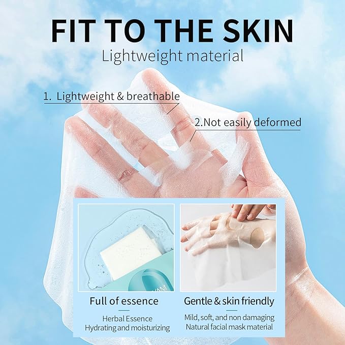 Face Masks Skincare Set for Girl,Moisturizing Collagen Facial Masks for Women Home Spa,Hyaluronic Acid Face Mask for All Skin Types,Day Night Facial Mask Hydrating,Deep Cleaning,Oil Contral(24Pack)