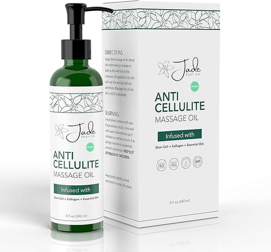 Gold & Black Anti Cellulite Massage Oil for Massage Therapy - Collagen and Stem Cell Skin Tightening Cellulite Cream for Women & Date Night Romance -External Use ONLY - 8 Fl Oz by Divine