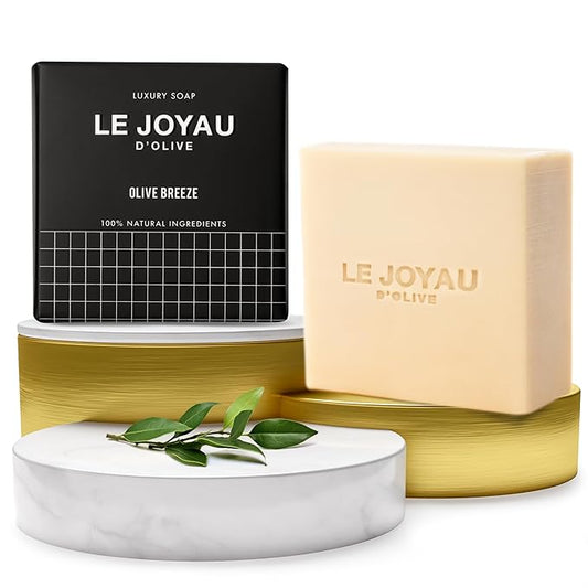 LJO Fragrance-Free Soap | Minimal 3 Ingredients Soap Bar | Handmade & All-Natural | Free from Chemicals | No Titanium Dioxide | Olive Breeze | Cold Processed Soap | For All Skin Types | Pack of 1