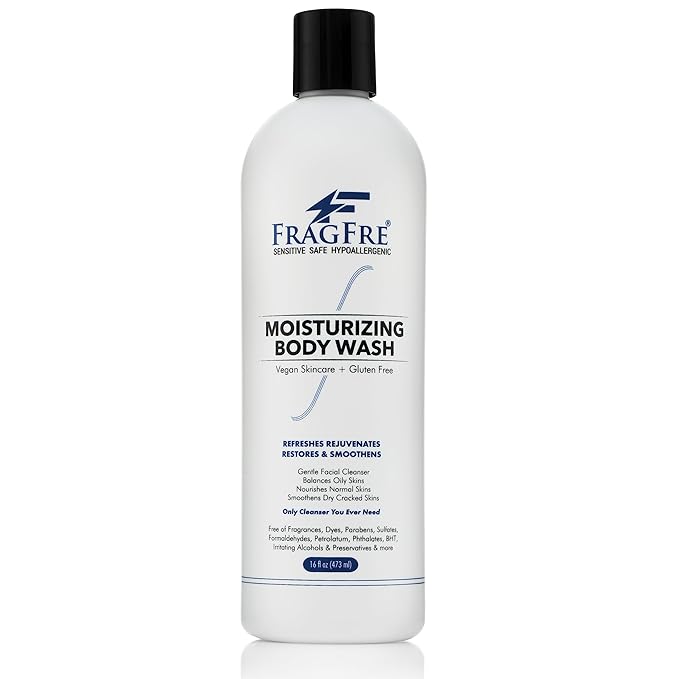 Moisturizing Body Wash 16 oz: Gentle Body and Facial Cleanser - Sulfate-Free and Fragrance-Free - Suitable for Normal, Oily, Dry, and Sensitive Skin Types - Vegan, Gluten-Free, and Cruelty-Free - Unscented and Hypoallergenic (1 Pack 16 oz)