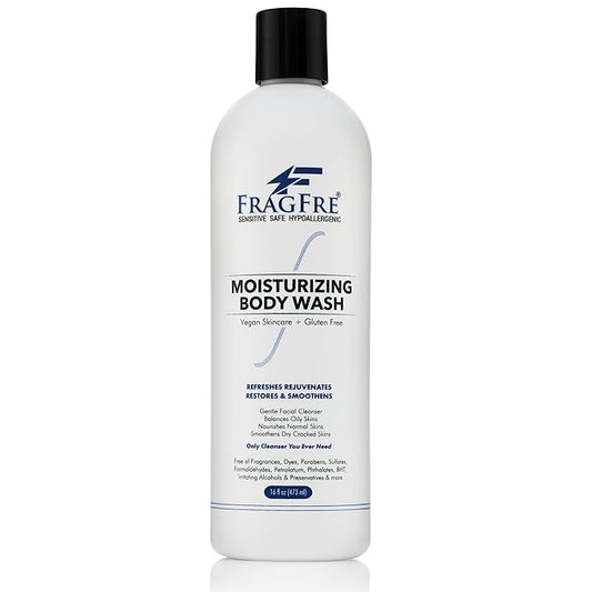 Moisturizing Body Wash 16 oz: Gentle Body and Facial Cleanser - Sulfate-Free and Fragrance-Free - Suitable for Normal, Oily, Dry, and Sensitive Skin Types - Vegan, Gluten-Free, and Cruelty-Free - Unscented and Hypoallergenic (1 Pack 16 oz)