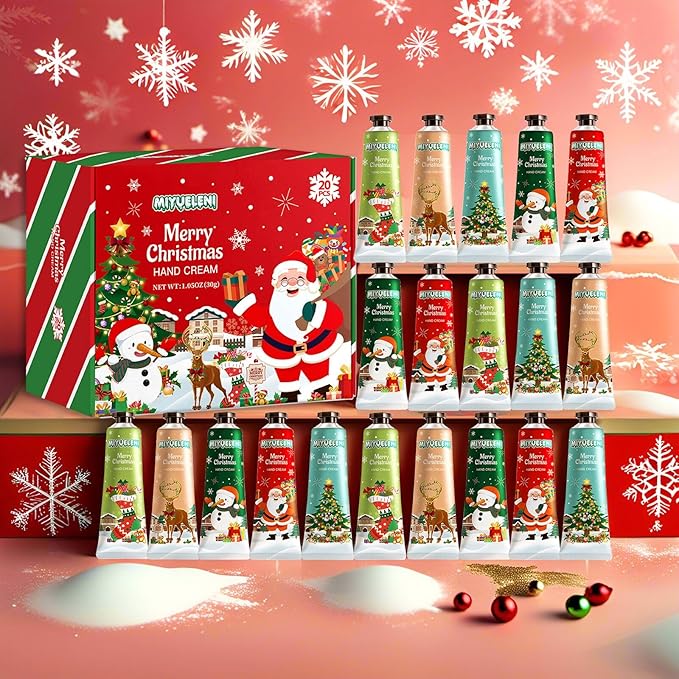 20 Pack Christmas Hand Lotion Gifts Set，Moisturizing Hand Cream for Women, Mini Travel Size Holiday Gifts, Stocking Stuffers & Bulk Gifts for Christmas Appreciation 30ml