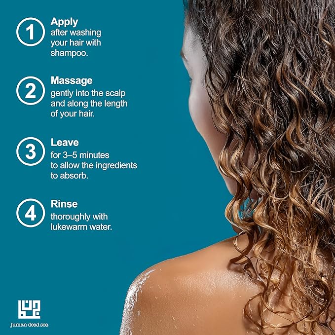 Juman Dead Sea Leave-in Conditioner for Curly Hair | Enriched with Essential Plant Extracts & Argan Oil | Hydrating Hair Conditioner | Keeps Long Curly Hair Intact | 13.5 Ounce