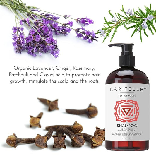 Organic Hair Growth Set Shampoo 17 oz + Conditioner 16 oz + Hair Loss Treatment 4 oz Ayurvedic Herbs, Lavender, Ginger, Rosemary NO GMO, Sulfates, Gluten, Alcohol, Parabens, Phthalates