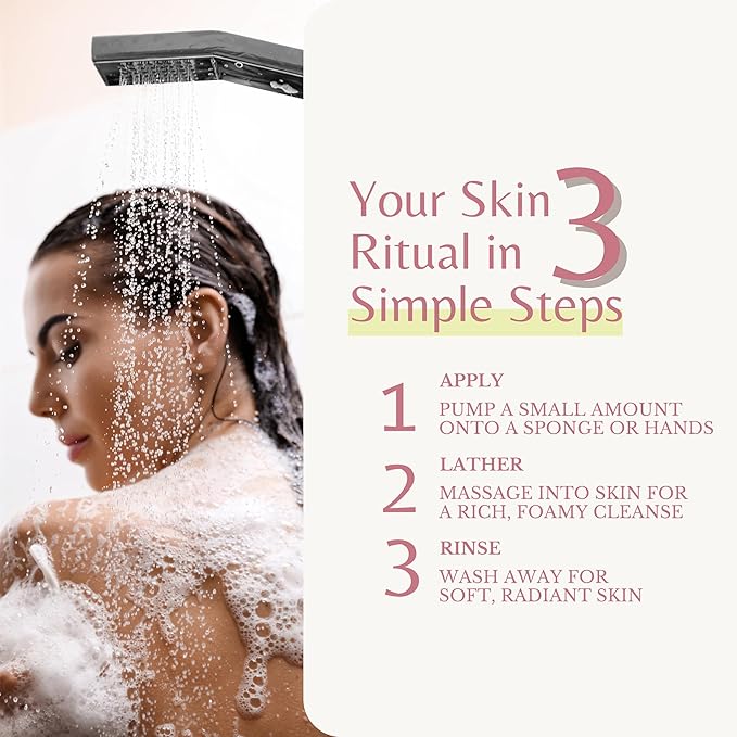 Ylang Ylang Body Wash, Cleanses, Nourishes & Hydrates, Gentle Shower Gel for Dry and Sensitive Skin, Women & Men, Organic & Natural, 16 fl oz