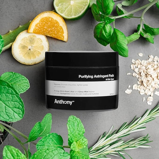 Anthony Witch Hazel Pads Pore Cleaner: 60 Count, Purifying Astringent Cleansing Toner Pads – Aloe Vera, and Citrus Mint, Eliminate Impurities, Minimize Pores and Control Shine