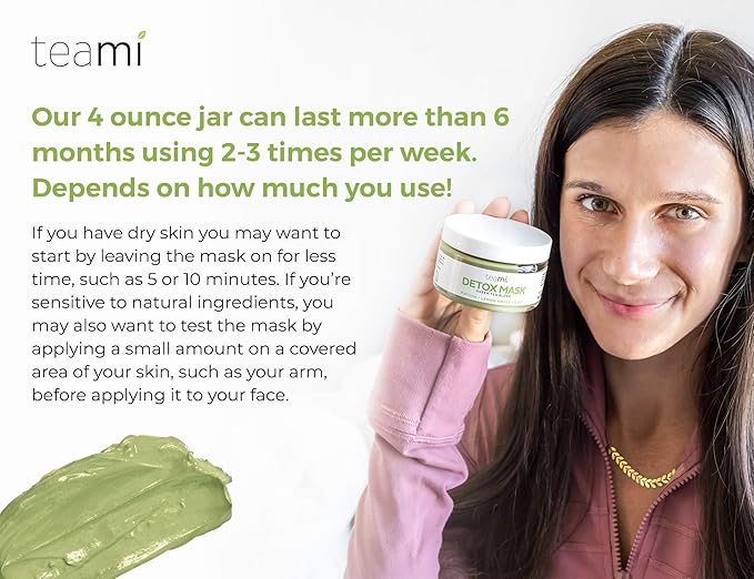 Teami Detox Face Mask for Hydraiting, Moisturizing & Purifying, Blackhead Remover Green Tea Deep Cleanse Mask reduces Acne & oil, Pore Minimizer Clay Mask for All Skin Types, Stick Mask Alternative