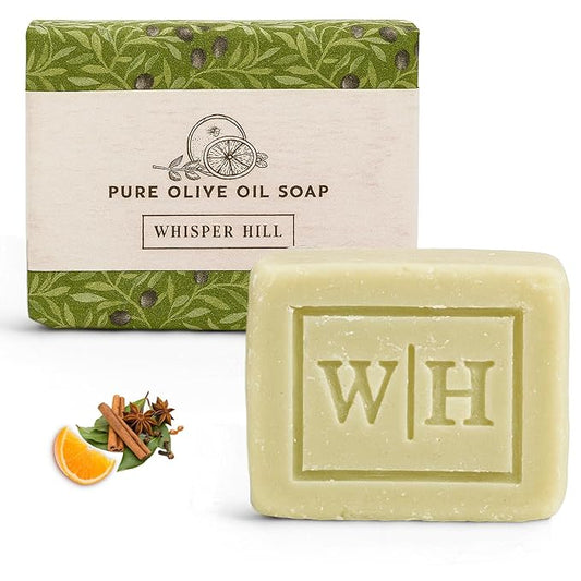WHISPER HILL Vermont Winter Spice Olive Oil Soap – Cinnamon, Clove & Orange – Handcrafted in Vermont Since 1997 – 3.8 oz