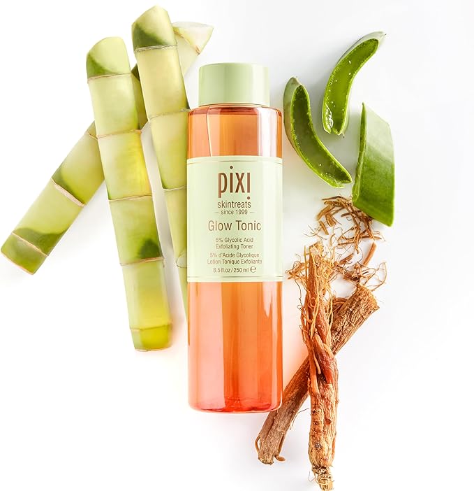 Pixi Glow Tonic Balancing Face Toner Glycolic Acid for Radiant Skin and Daily Brightening (8.5 fl oz / 250 ml)