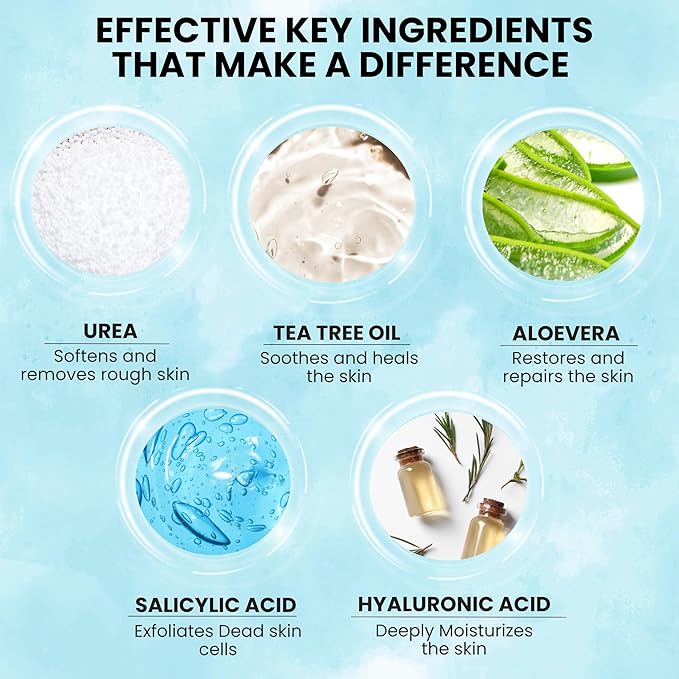 | 42% Urea Cream + 2% Salicylic Acid – Maximum Strength Foot & Skin Repair | Deep Exfoliation & Hydration for Cracked Heels, Dry Feet, Rough Skin & Callus Removal (4 Oz)