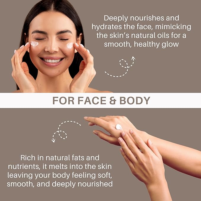 100% Grass-Fed Whipped Tallow Cream (Unscented) - Halal-Certified Beef Tallow with Organic Raw Honey & Cold-Pressed Olive Oil - Natural Face & Body Moisturizer for Dry, Sensitive Skin, 4 oz