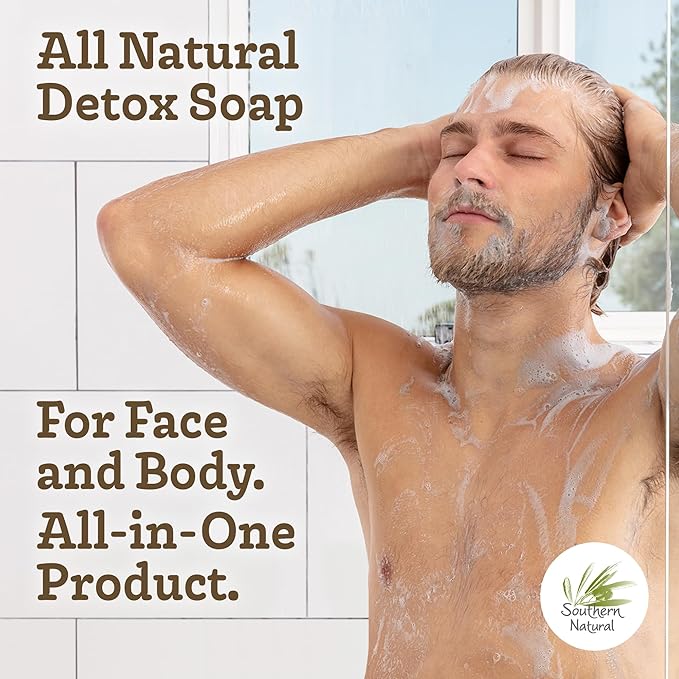 Southern Natural Dead Sea Mud & Charcoal Goat Milk Soap Bar – Face and Body Soap for Sensitive Skin with Peppermint Essential Oil, 4 oz (1 Bar)