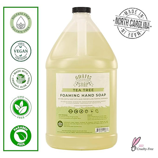 Adams Handmade Soap Liquid Foaming Soap 1 Gal - Tea Tree (Pack of 4)