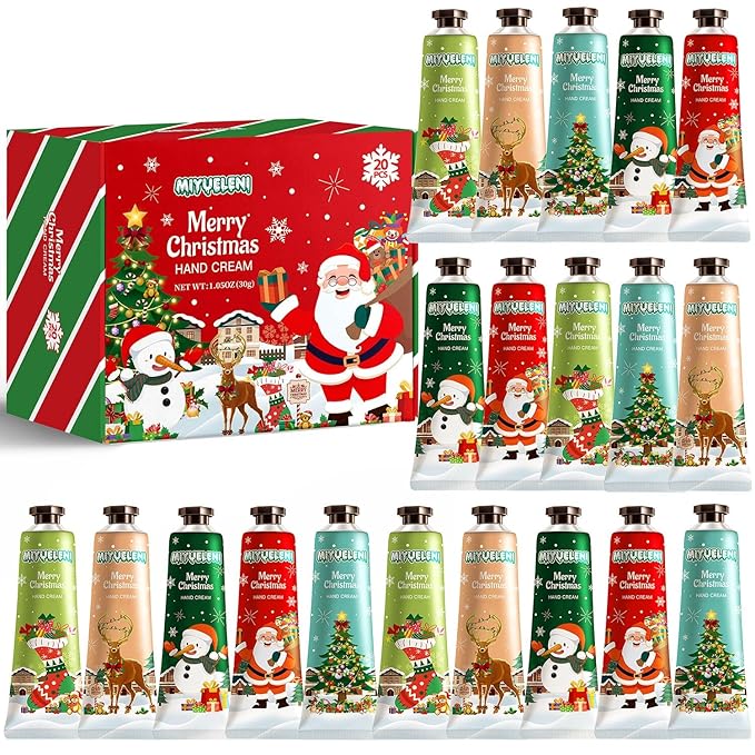 20 Pack Christmas Hand Lotion Gifts Set，Moisturizing Hand Cream for Women, Mini Travel Size Holiday Gifts, Stocking Stuffers & Bulk Gifts for Christmas Appreciation 30ml