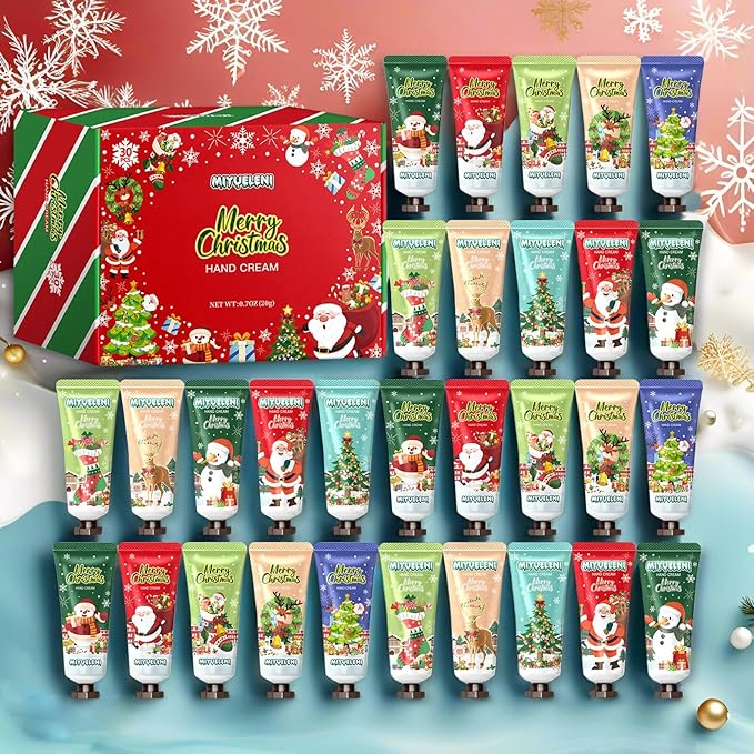 30 Pcs Christmas Hand Lotion Gift Set，Moisturizing Hand Cream for Women, Moms & Coworkers，Mini Travel Size Holiday Gifts, Stocking Stuffers & Bulk Gifts for Christmas Appreciation 20ml