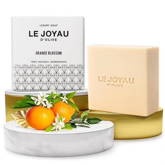 ORANGE BLOSSOM from Le Joyau d’Olive | Milled Twice & 5 Months Matured For Face Body Cold Pressed and Aged in Stone Vaulted Cellars Millenia Old Mediterranean Recipe Handmade to Perfection