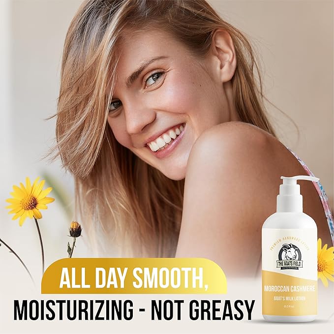 Goat Milk Lotion, Daily Moisturizer for Dry & Sensitive Skin, With Beeswax and Essential Oils, Hydrating & Nourishing, For All Skin Types, 8 oz | Made in USA (8 oz, Moroccan Cashmere)
