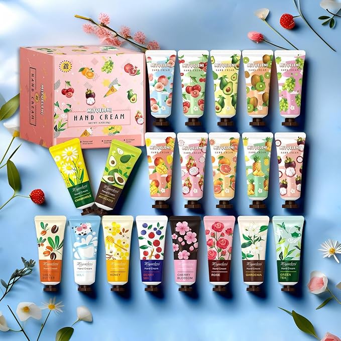 20 Pack Hand Cream Gift Set, Natural Plant Scents, Moisturizing Hand Lotion Travel Size,Gifts for Women, Birthday, Mother's Day, Valentine's Day, Christmas, Thank You Gifts