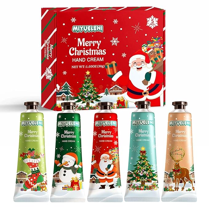 5 Pack Christmas Hand Lotion Gifts Set，Moisturizing Hand Cream for Women, Moms & Coworkers，Mini Travel Size Holiday Gifts, Stocking Stuffers & Bulk Gifts for Christmas Appreciation 30ml