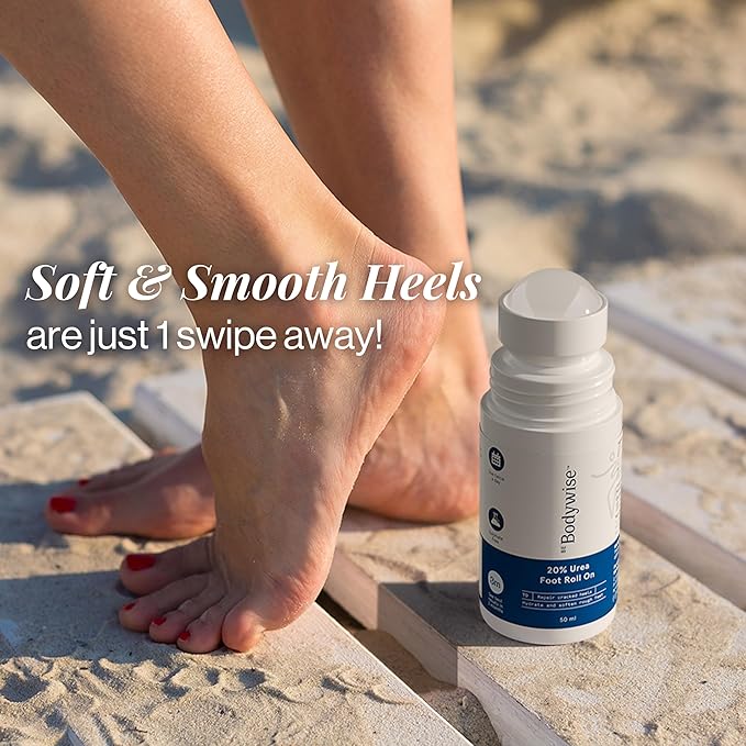 Be Bodywise 20% Urea Foot Cream Roll On 50ml | For Dry, Cracked Heels and Feet | With Lactic Acid, Olive Oil & Vitamin E | Helps Repair and Moisturise Cracked Heels