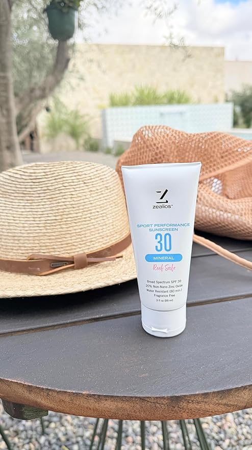 Zealios Reef Safe Sun Barrier SPF 30 Skin Care Body Lotion, Water Resistant Non-Greasy Sunscreen, 20% Non-Nano Zinc Oxide, Sensitive Skin-Friendly for Running, Cycling, Swimming, Outdoor Adventures