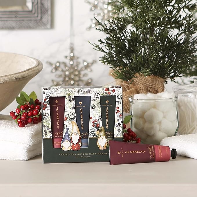 Via Mercato Natale Winter Woods Holiday Collection, Hand Cream Gift Set, Assorted Scents