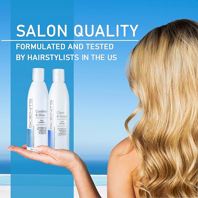 Nonscents - Fragrance Free Shampoo and Conditioner Set - Organic Formula - Hydrating Shampoo for Dry Hair, Moisturizing and Unscented Shampoo and Conditioner for All Hair Types | Made in USA