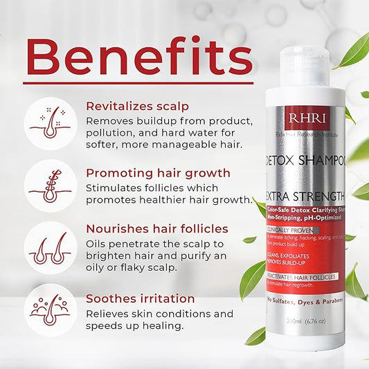 Detox Shampoo For Product Build up, Detoxify & Regrow with Our Clarifying Shampoo - Nourishes Follicles, Soothes Scalp Irritation - For All Hair Types
