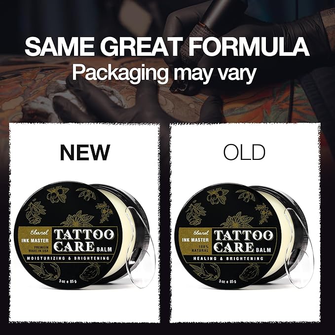 Ebanel Tattoo Balm 3oz, Premium Tattoo Aftercare Cream Brightener Ink Color Enhancing Butter Moisturizer with Herbal Essences and Essential Oils, All-Stage Tattoos Ointment After Care Kit Supplies