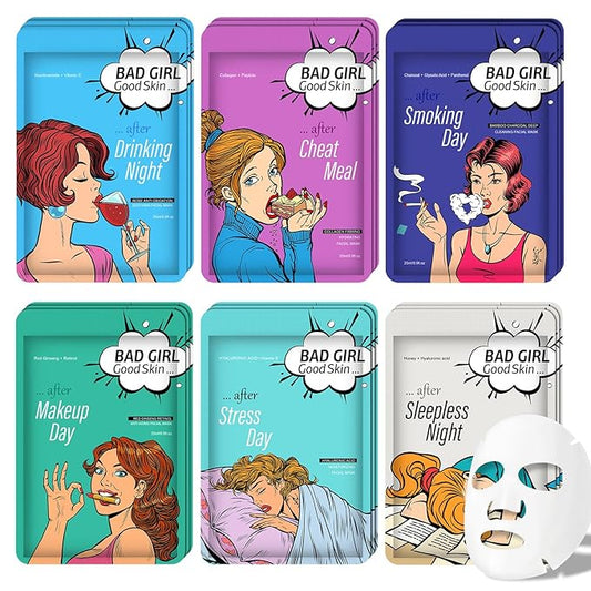 Face Masks Skincare Set for Girl,Moisturizing Collagen Facial Masks for Women Home Spa,Hyaluronic Acid Face Mask for All Skin Types,Day Night Facial Mask Hydrating,Deep Cleaning,Oil Contral(18Pack)