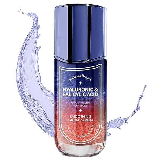 Hyaluronic Acid Facial Serum - Anti-Aging, Deep Hydration, Smooths & Cleanses - Salicylic Acid for Pore Cleansing - Dermatologist Tested, Korean Skin Care - 1.69 FL.OZ.