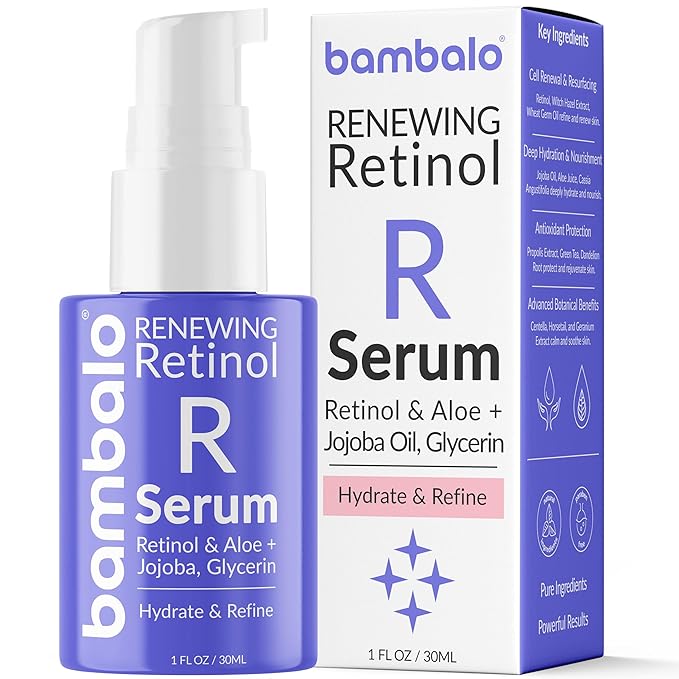 Retinol Face Serum - With Witch Hazel, Jojoba Oil, Aloe Vera, Propolis, Vitamin E & Botanical Extracts - Smooth Texture & Hydrate Skin - 1 FL OZ / 30ML