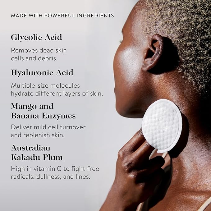 goop Beauty 15% Glycolic Acid Exfoliating Pads | Inspired by a Professional Chemical Peel | Refines & Retexturizes for Glowing Skin | Paraben and Silicone Free | 4 pack