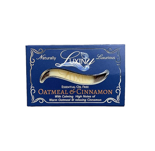Luxiny Oatmeal Cinnamon Handmade Bar Soap for Bath and Body, Palm Oil Free Moisturizing Vegan Natural Castile Soap made with Oatmeal, Cocoa & Shea Butter & Aloe for Eczema, Dry, Sensitive Skin(Single)