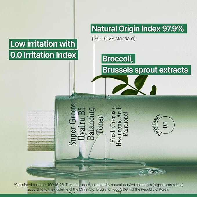 Farm Rx Super Greens Hyalru B5 Balancing Toner (6.4fl oz) - Lightweight, Hydrating, Soothing, Water-Based. Korean Skin Care. Hyaluronic Acid, Panthenol, Vegan.