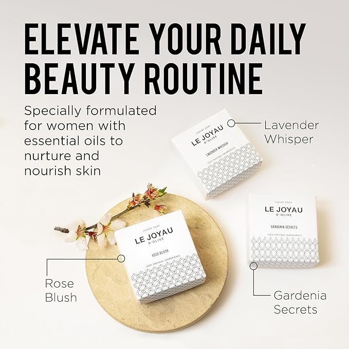 LJO Soap No Artificial Fragrances | Only Essential Oils | No Titanium Dioxide | Made with 4 All-Natural Ingredients | Designer Soap for Women | All-Skin Types | 100% Biodegradable Gift Set