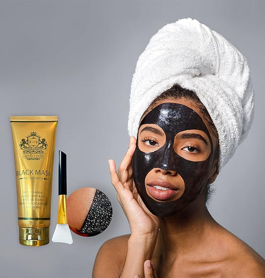 Peel-Off Black Mask, face deep cleanser, removes blackheads & oil, absorbs toxins, Tightens skin, Anti-aging, Improves complexion, Gentle on skin