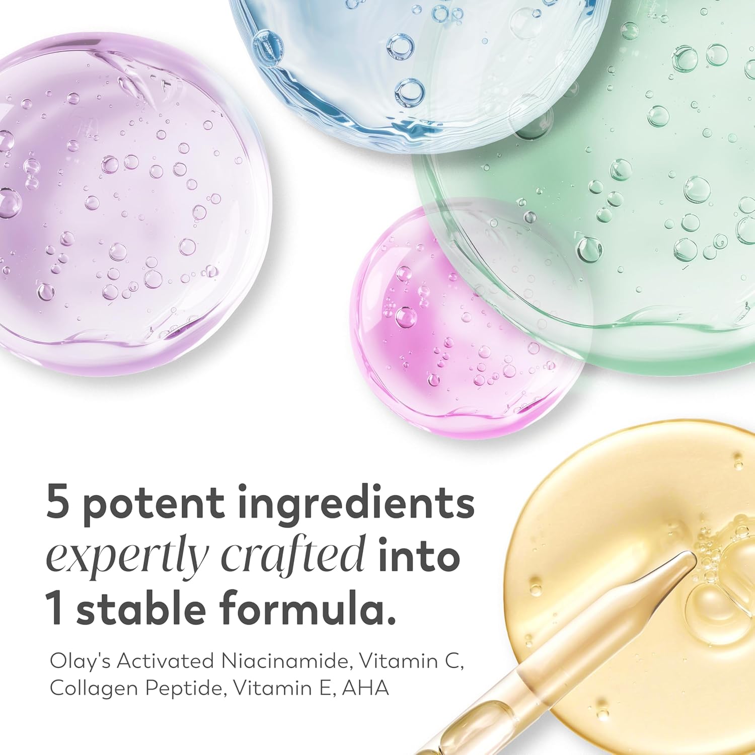 Super Serum with Niacinamide, Vitamin C & E, Collagen Peptide & AHA – 5-in-1 Anti-Aging Serum for Brightening, Hydrating, Smoothing, Firming & Even Skin Tone, 1.7 oz