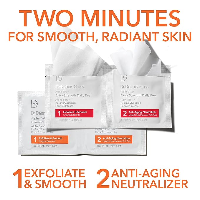 Dr Dennis Gross Peel Vault Kit – 30 Alpha Beta® Extra Strength Daily Peels + 60 Universal Daily Peels | 90 Total Treatments | $245 Value Limited Edition
