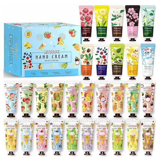 30 Pack Hand Cream Gift Set, Natural Plant Scents, Moisturizing Hand Lotion Travel Size, Gifts for Women, Birthday, Mother's Day, Valentine's Day, Christmas, Thank You Gifts